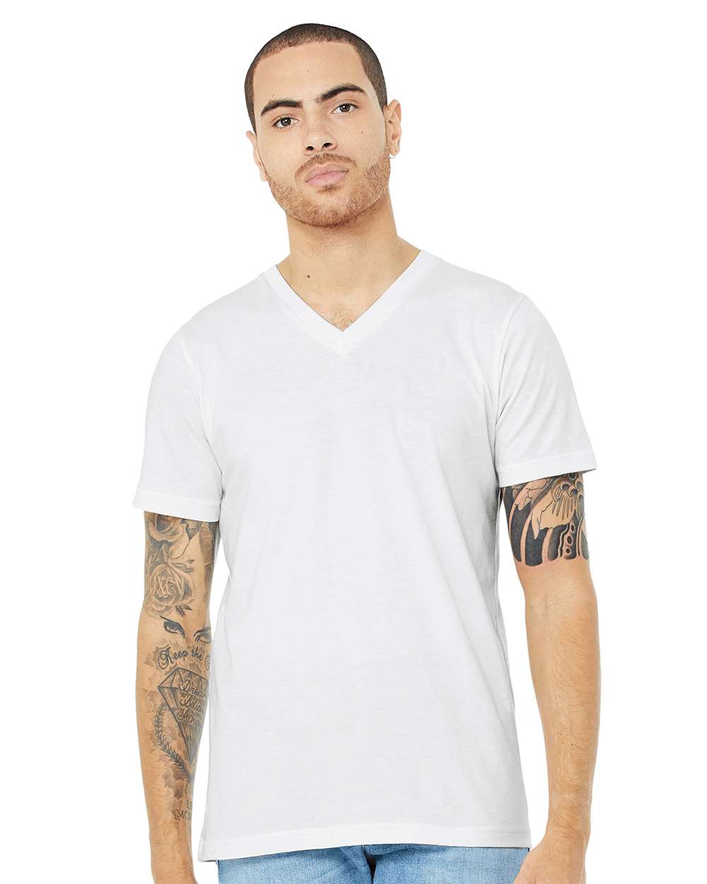 BELLA+CANVAS Unisex Heather CVC V-Neck Tee