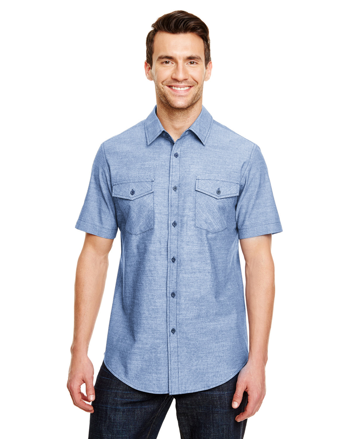 Burnside Men's Chambray Woven Shirt - Picture 2 of 3