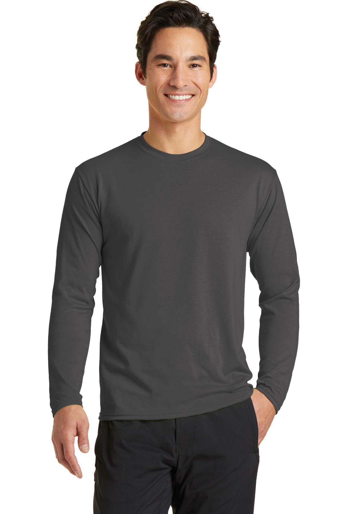 Port & Company Men's Long Sleeve Performance Blend Tee - Picture 2 of 15