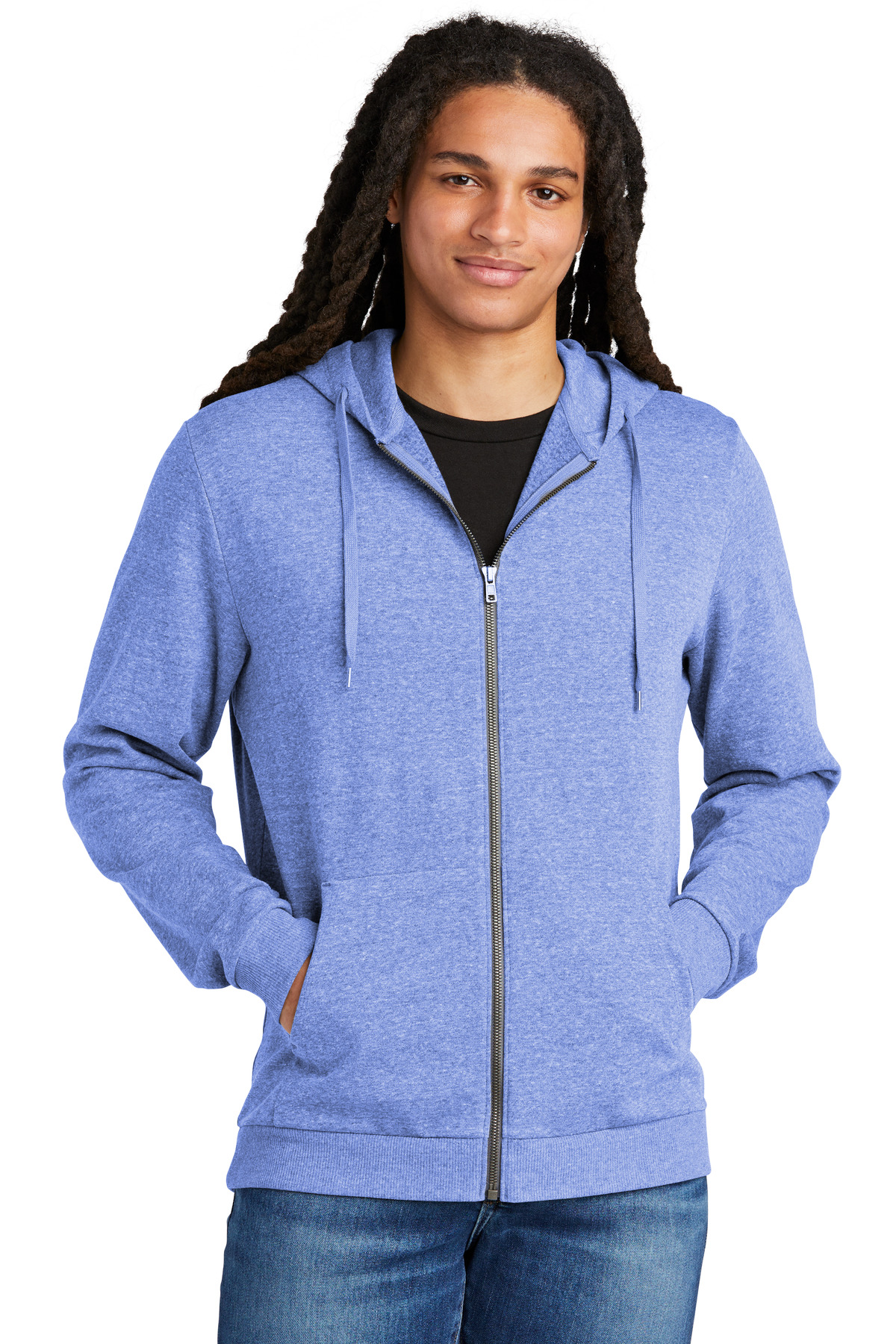 District Men's Perfect Tri Fleece Full-Zip Hoodie - Picture 7 of 7