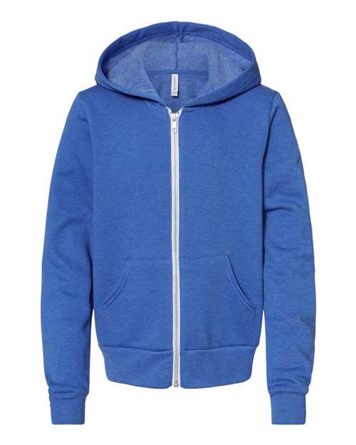 BELLA + CANVAS Youth Sponge Fleece Full-Zip Hoodie - Picture 9 of 12