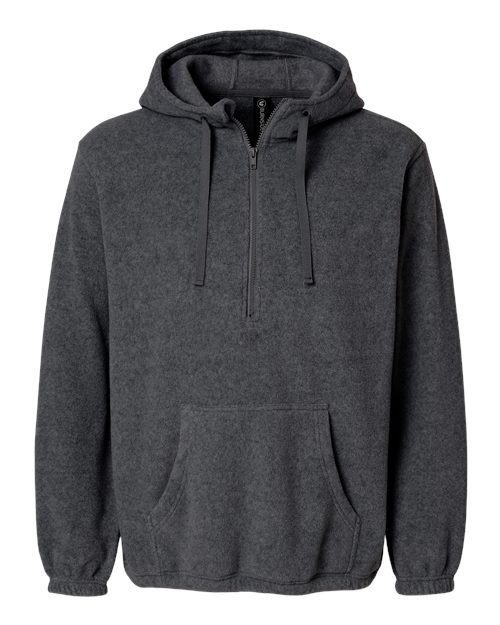 Burnside Polar Fleece Quarter-Zip Scuba Hooded Pullover