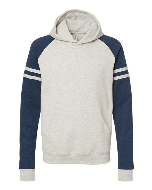 JERZEES Men's Nublend Varsity Colorblocked Raglan Hooded Sweatshirt - Picture 5 of 6