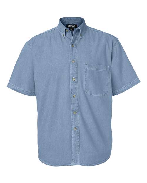 Sierra Pacific Men's Short Sleeve Denim Shirt - Picture 3 of 3