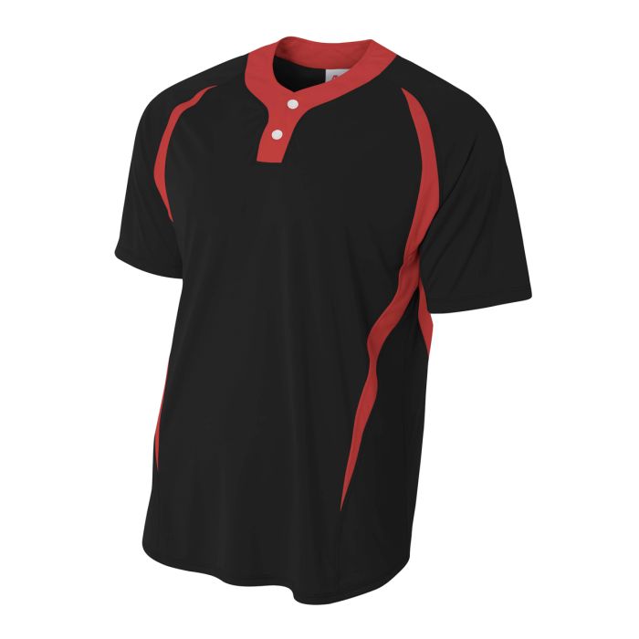 A4 Men's 2-Button Color Block Henley - Picture 2 of 12