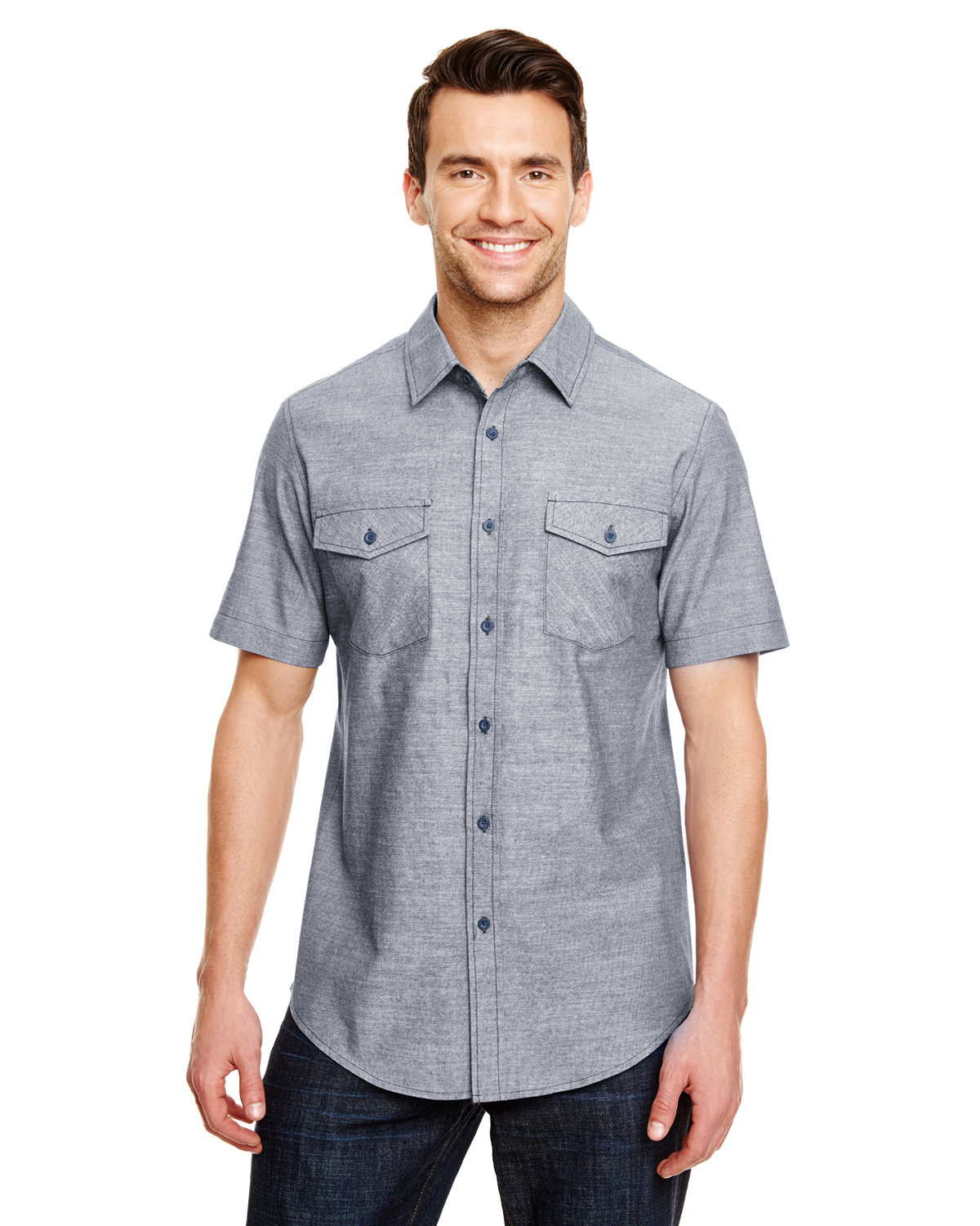 Burnside Men's Chambray Woven Shirt - Picture 3 of 3