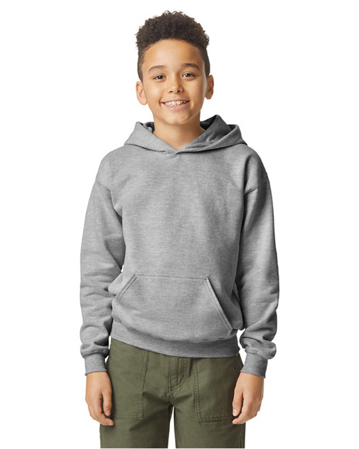 Gildan Youth Softstyle Fleece Hooded Sweatshirt - Picture 35 of 46