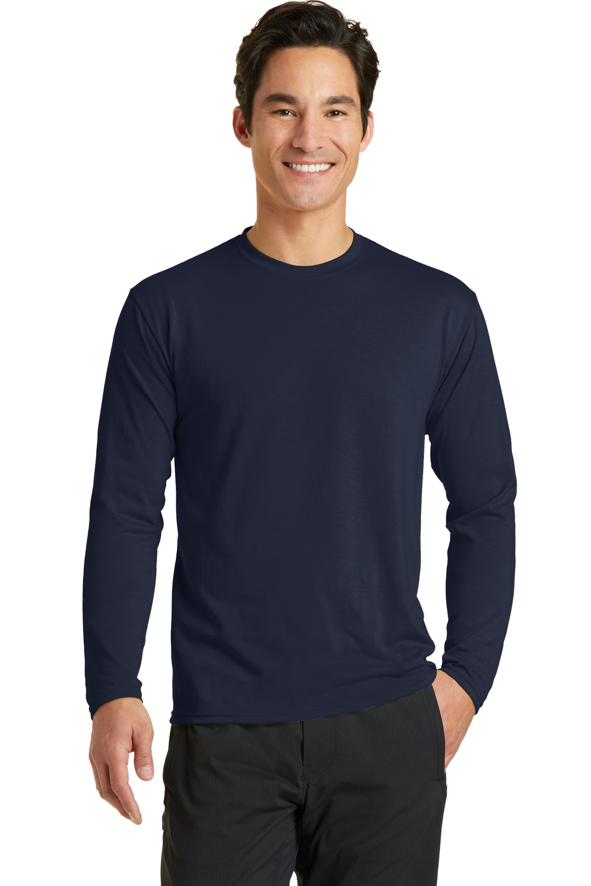 Port & Company Men's Long Sleeve Performance Blend Tee - Picture 3 of 15