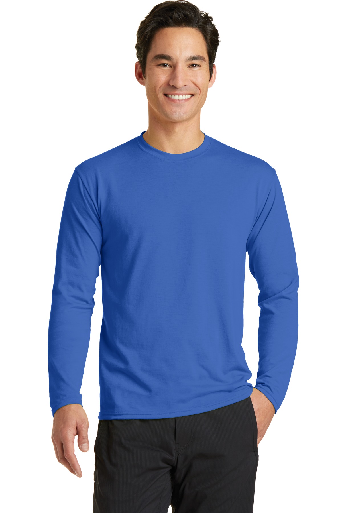 Port & Company Men's Long Sleeve Performance Blend Tee - Picture 5 of 15