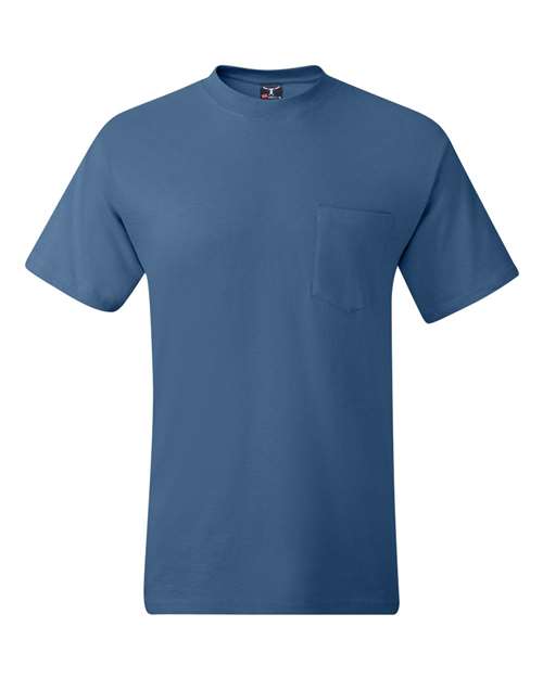Hanes Men's Beefy 100% Cotton T-Shirt with Pocket - Picture 14 of 21