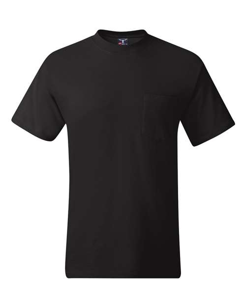Hanes Men's Beefy 100% Cotton T-Shirt with Pocket - Picture 8 of 21
