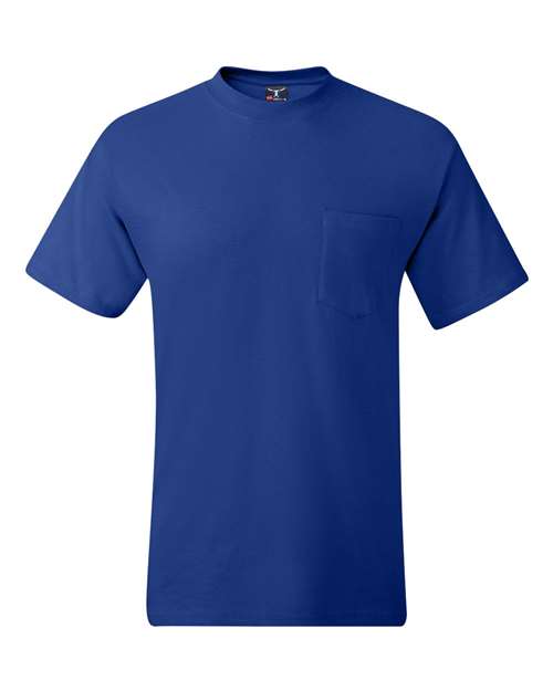 Hanes Men's Beefy 100% Cotton T-Shirt with Pocket - Picture 16 of 21
