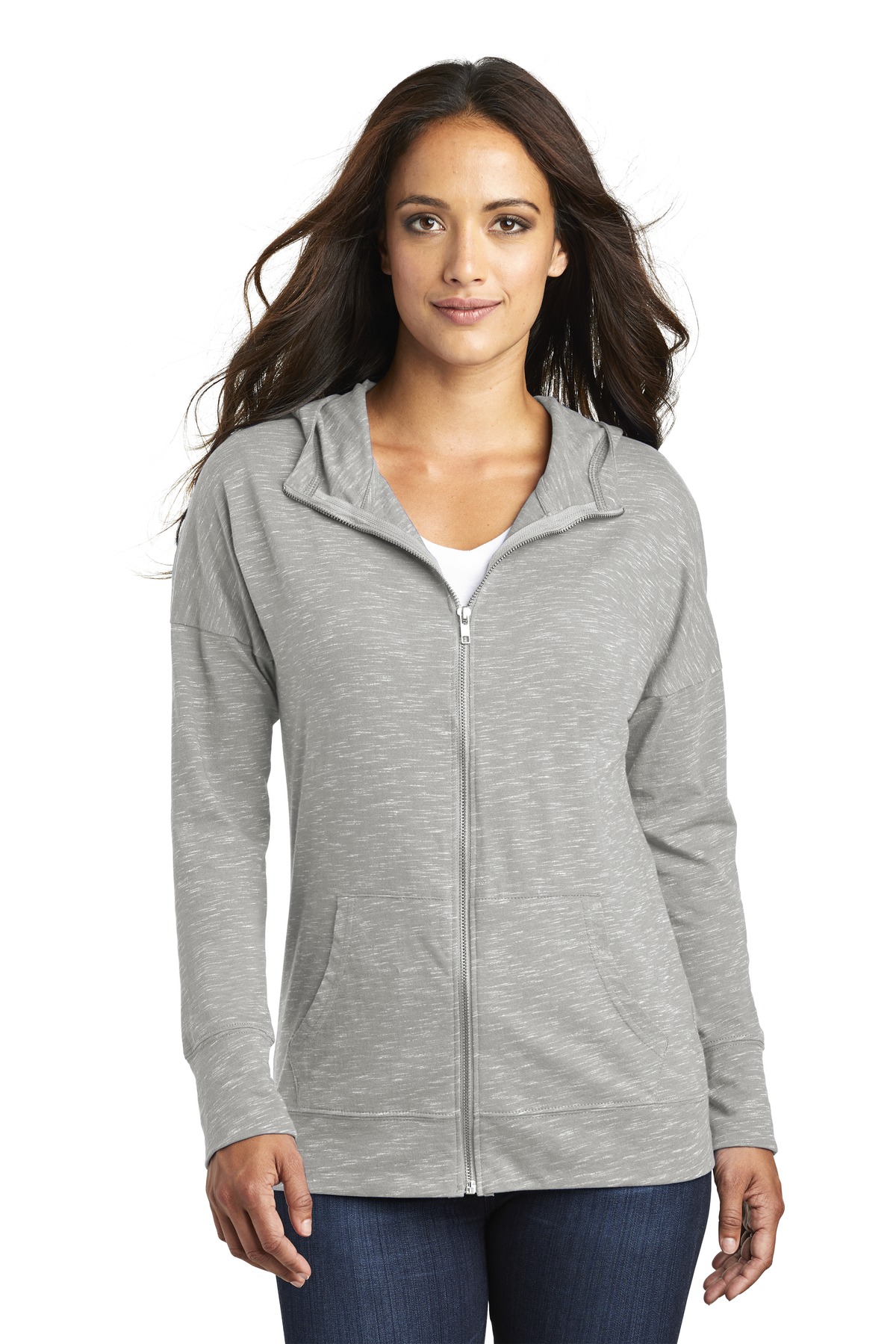 District Women's Medal Full-Zip Hoodie. DT665 - Picture 10 of 17