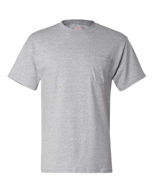 Hanes Men's Beefy 100% Cotton T-Shirt with Pocket - Picture 11 of 21