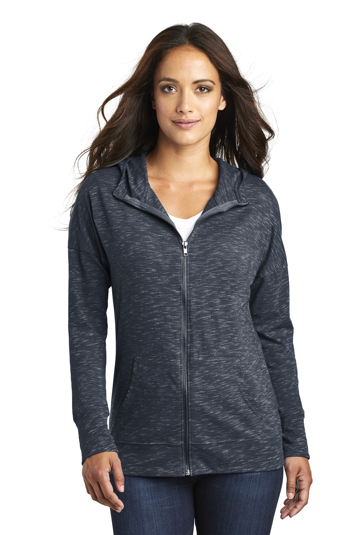 District Women's Medal Full-Zip Hoodie. DT665 - Picture 14 of 17