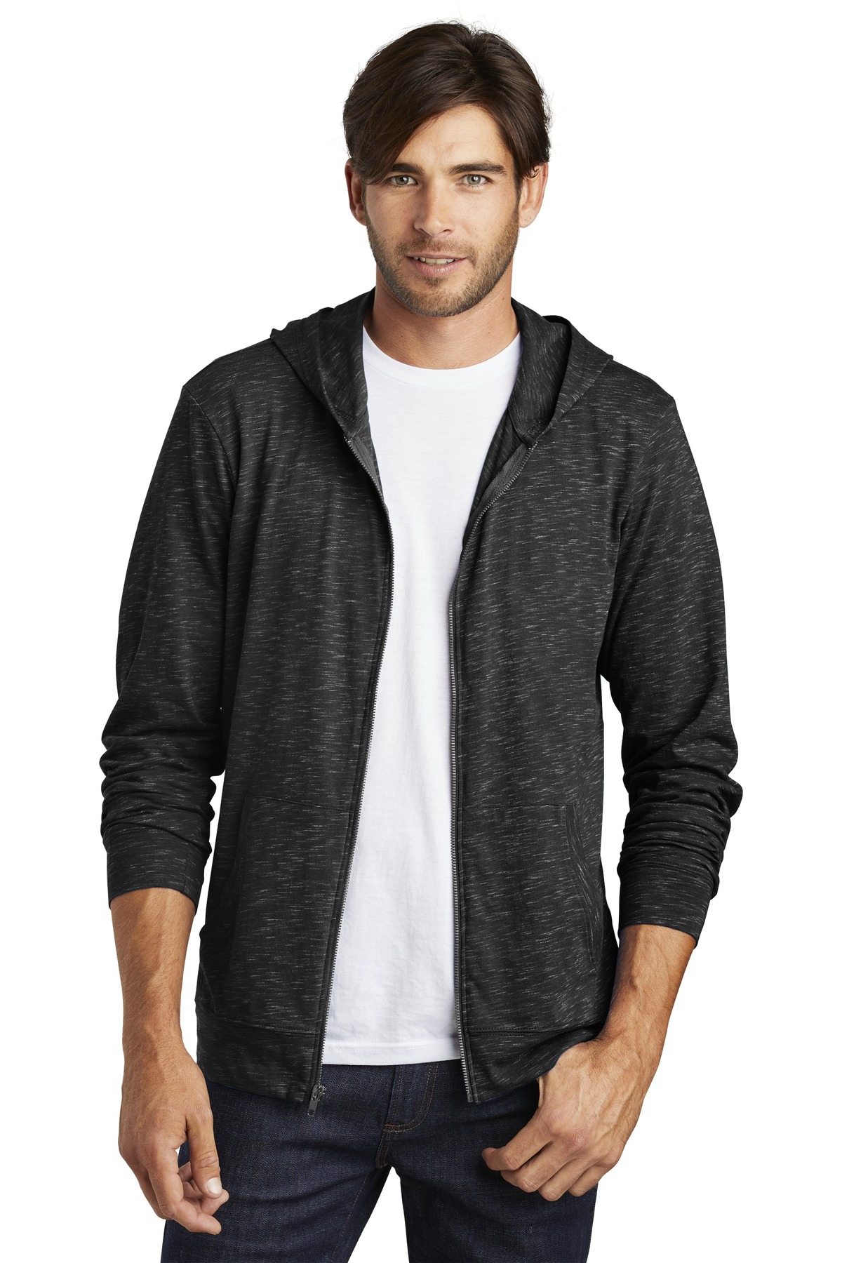 District Men's Medal Full-Zip Hoodie - Picture 2 of 5