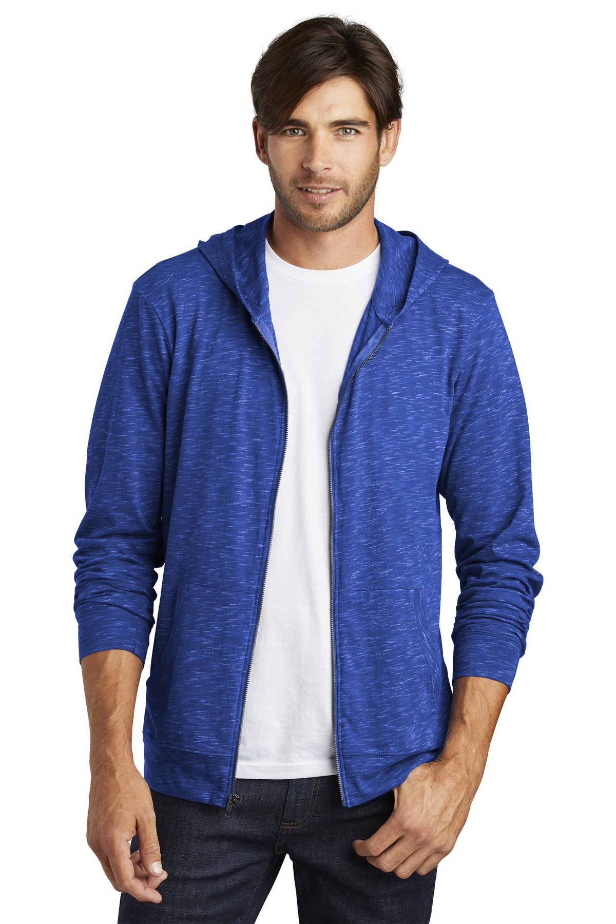 District Men's Medal Full-Zip Hoodie - Picture 3 of 5