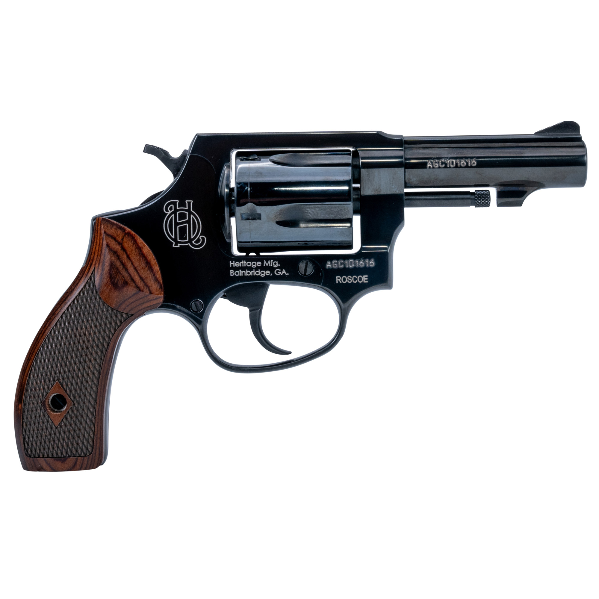 Heritage Mfg HR38B3W Roscoe Small Frame 38 Special +P 5rd 3" Black Poli...-img-1