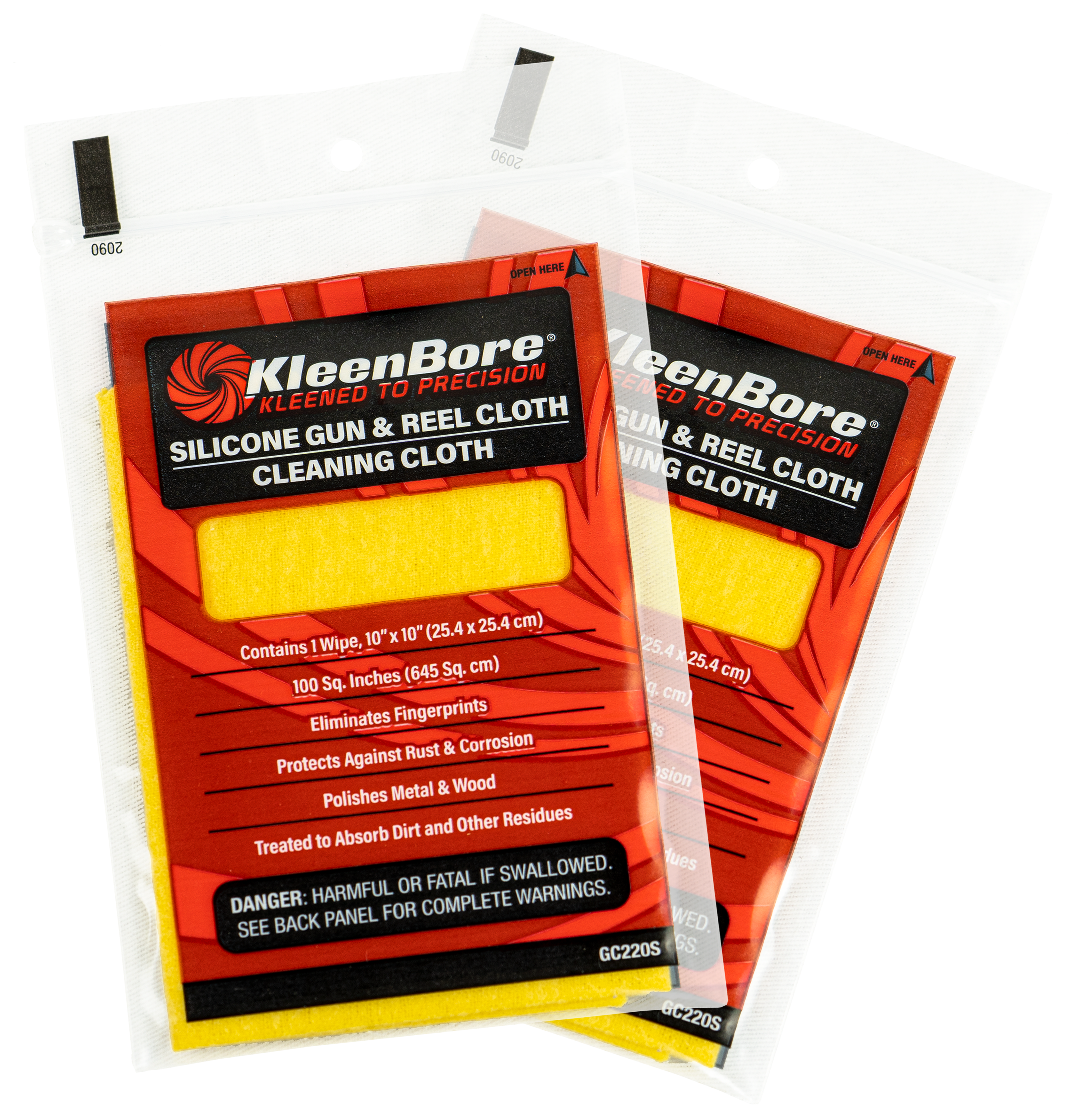 KleenBore GC220P Gun & Reel Silicone Cloth 10″ Treated Cotton Flannel 10 Per Pac