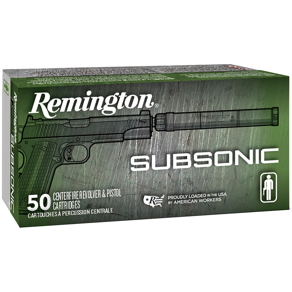Remington Subsonic Handgun Ammo 45 ACP 230 gr. FNEB 50 rd.-img-0