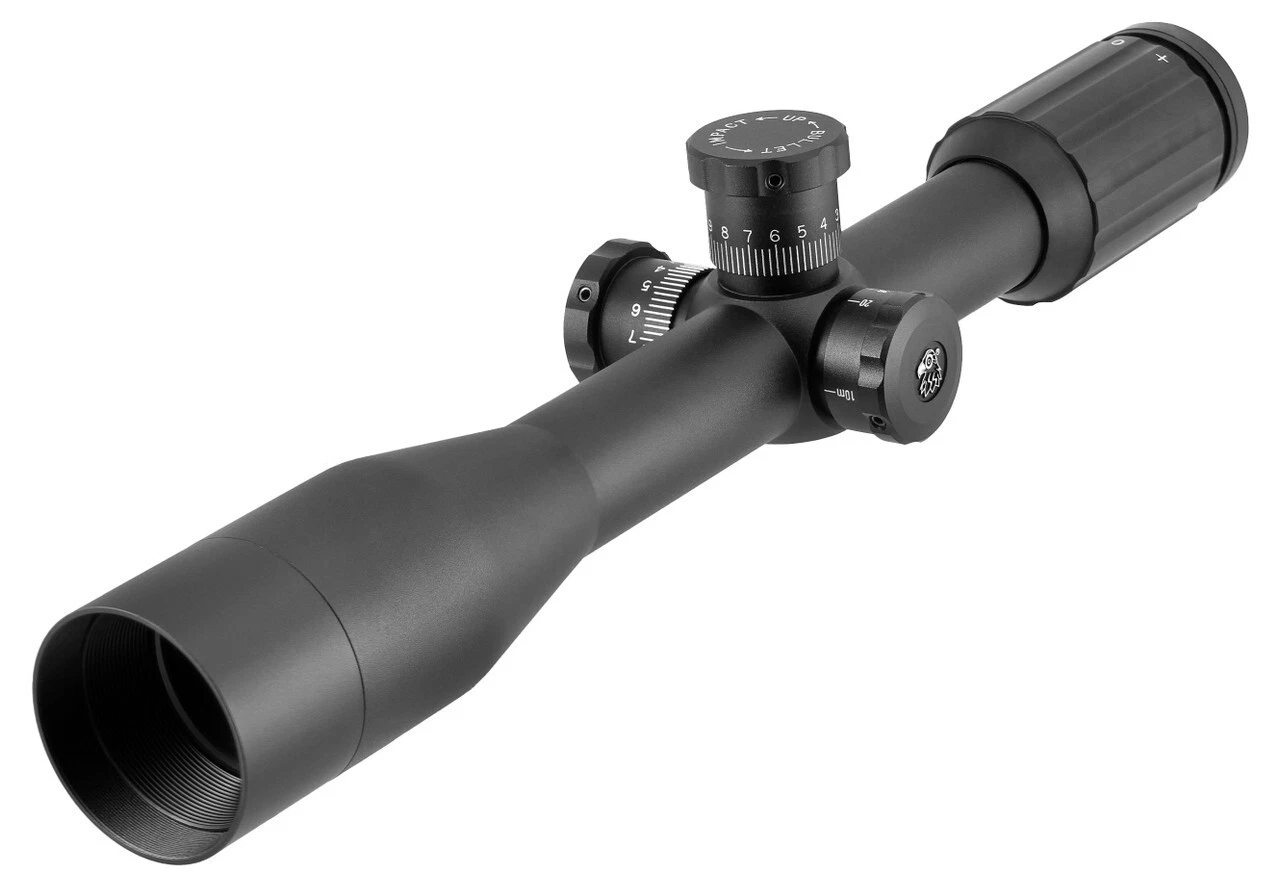 SWFA 10X42 SS - MOA-Quad .25 MOA Side Focus W/ SunShade & Bubble Level
