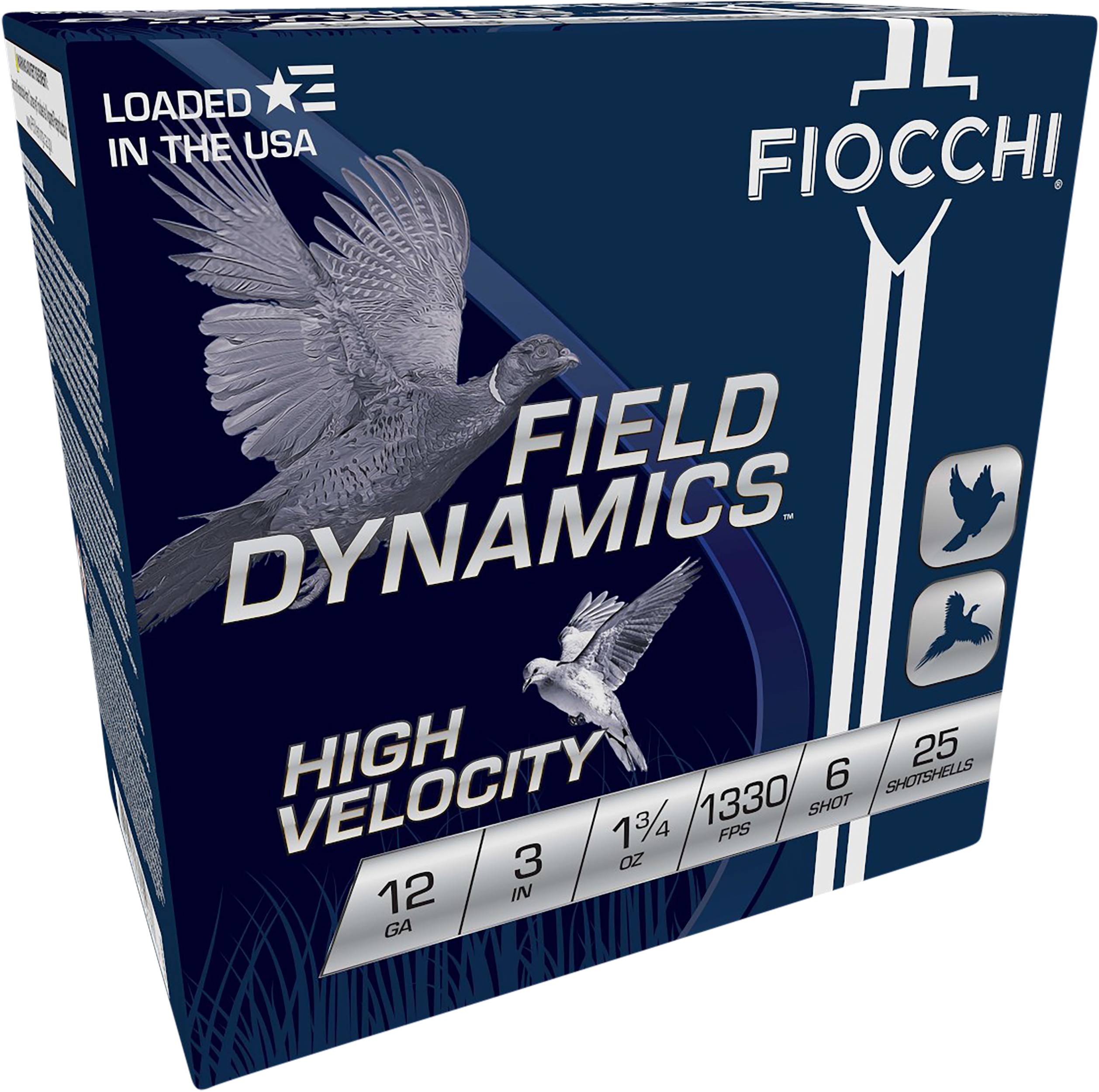 Fiocchi 123hv6 field dynamics high velocity 12gauge 3" 1 3-4oz 6shot 25 per-img-0