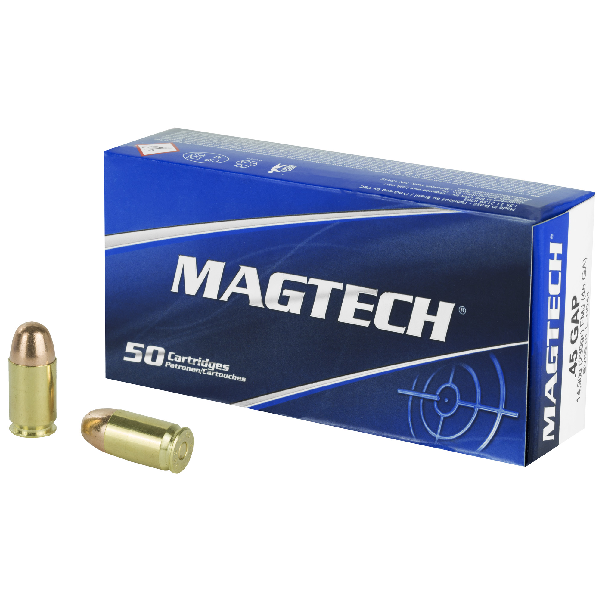 45ga magtech handgun ammo .45 gap 230 gr fmj 837 fps 50-box-img-0