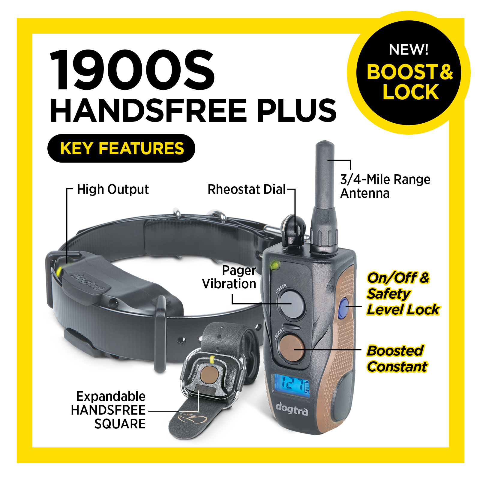 Dogtra 1900S Handsfree Plus Expandable Remote Dog Training ECollar