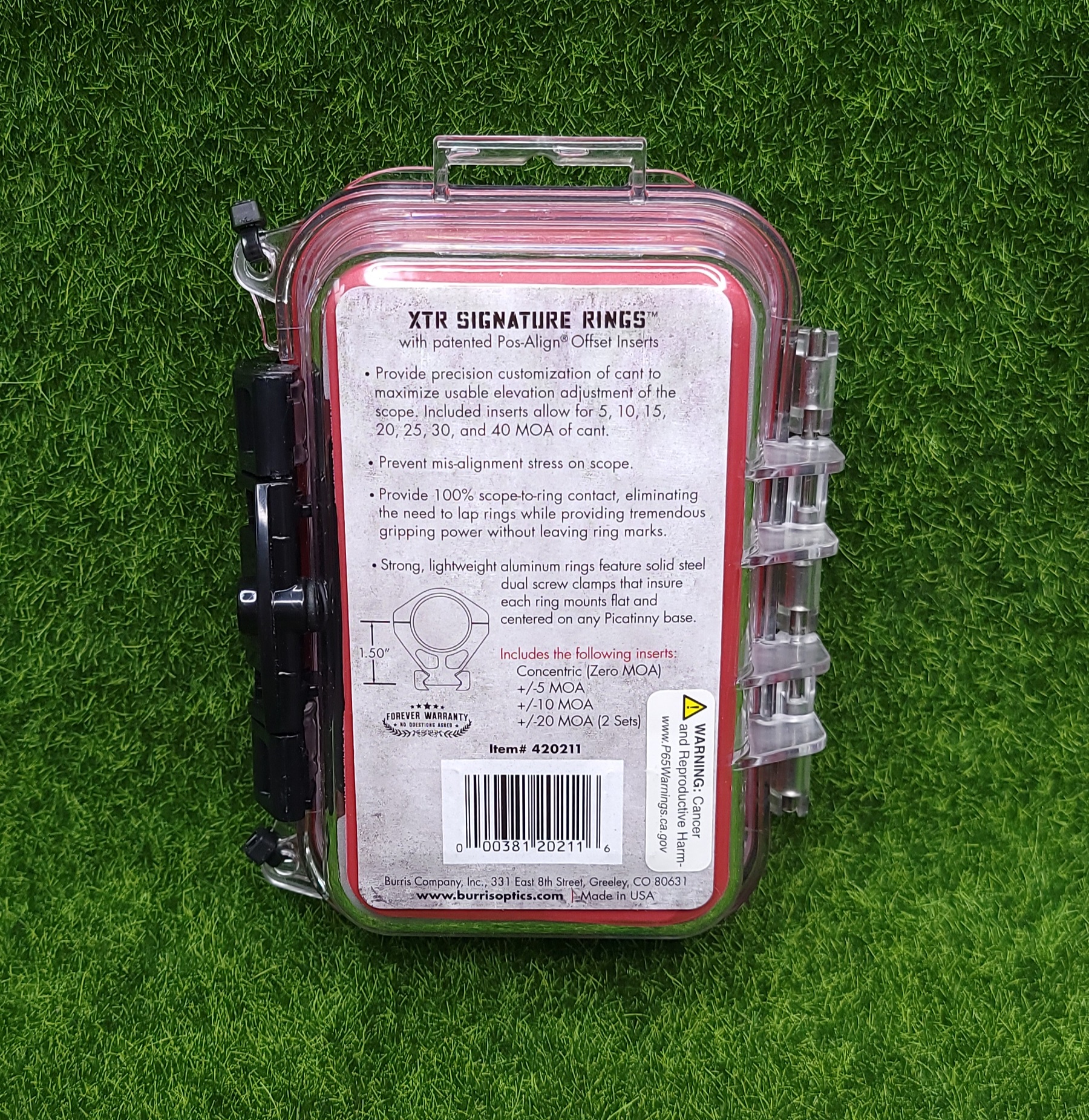 Burris XTR Signature Rings 34mm Tube, 1.50" Height PicWeav, Black