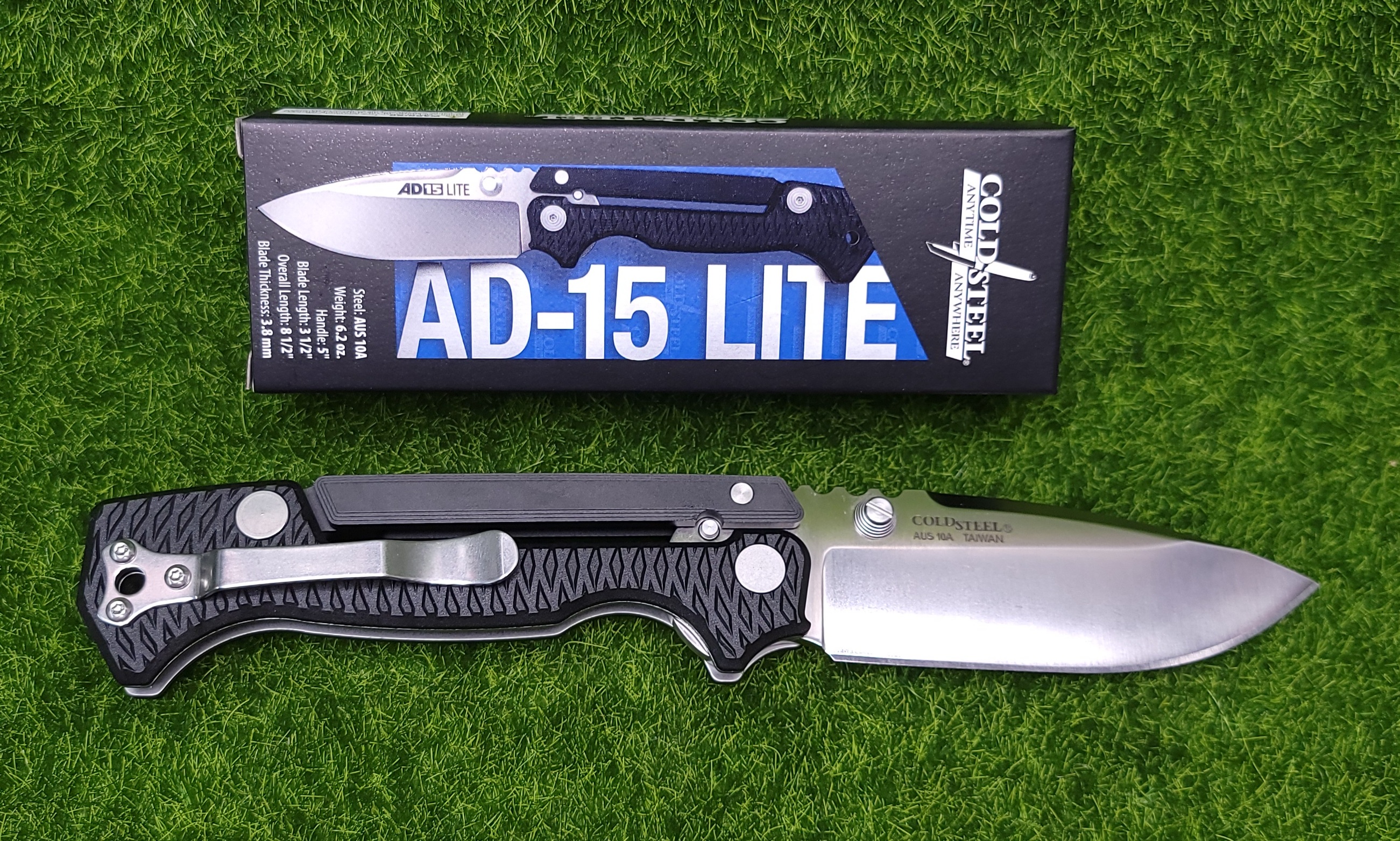 Cold Steel AD-15 Lite Lockback Folding Knife, AUS10A-Steel, Black ...