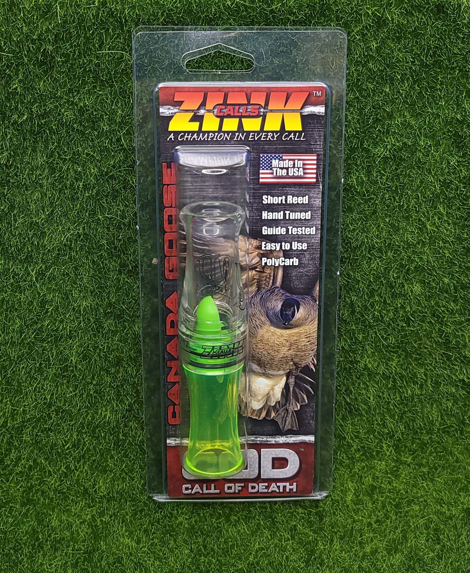 Zink CallofDeath Lemon Drop Polycarbonate Single Reed Goose Call