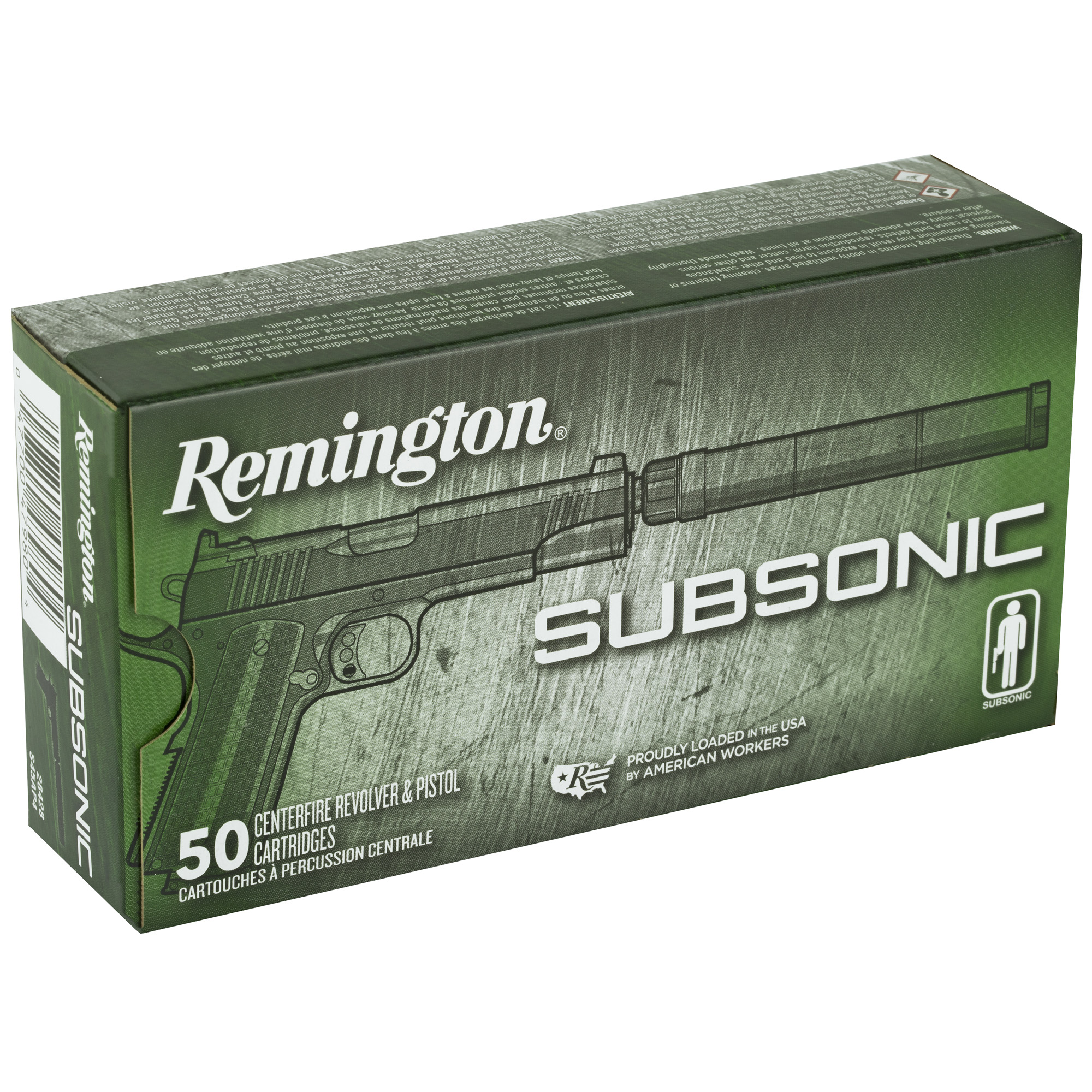 Remington subsonic 45 acp 230 grain ammunition 50 rounds-img-1