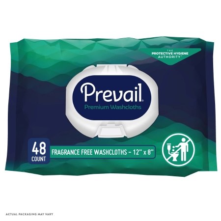 Prevail Soft Pack Personal Wipe 48 Count Unscented Polyester/Rayon