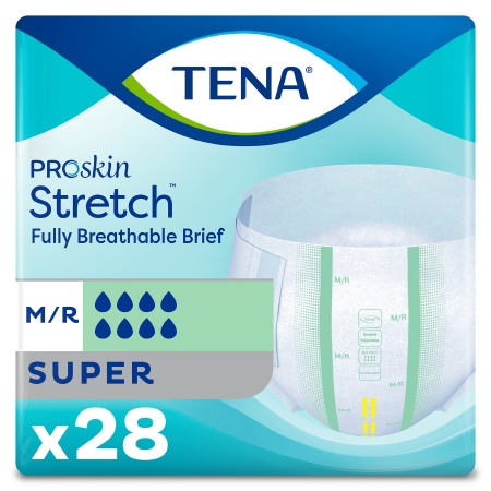 Unisex Adult Incontinence Brief TENA ProSkin Stretch™ Super Medium Disposable He
