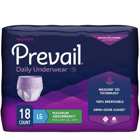 Prevail For Women Underwear Lg Heavy Absorbency Pull On w/ Tear