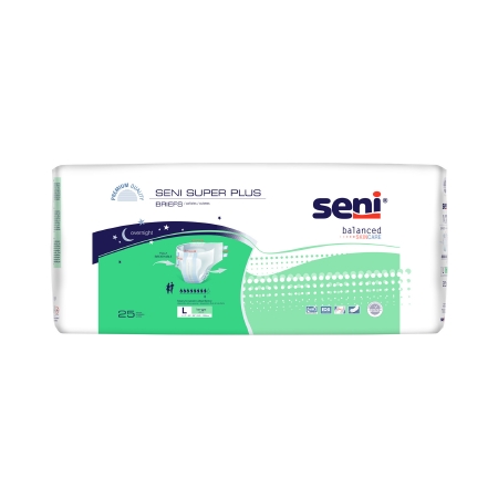 Unisex Adult Incontinence Brief Seni® Super Plus Large Disposable Heavy Absorben