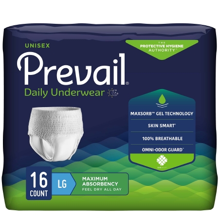 Prevail Underwear Lg Heavy Absorbency Pull On w/ Tear Away Seams