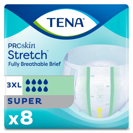 Unisex Adult Incontinence Brief TENA ProSkin Stretch™ Super 3X-Large Disposable