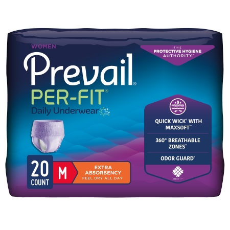 Prevail Per-Fit Women Underwear Med Moderate Absorbency Pull On