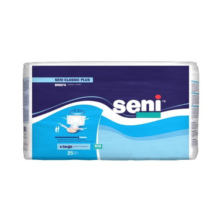 Unisex Adult Incontinence Brief Seni® Classic Plus X-Large Disposable Moderate A