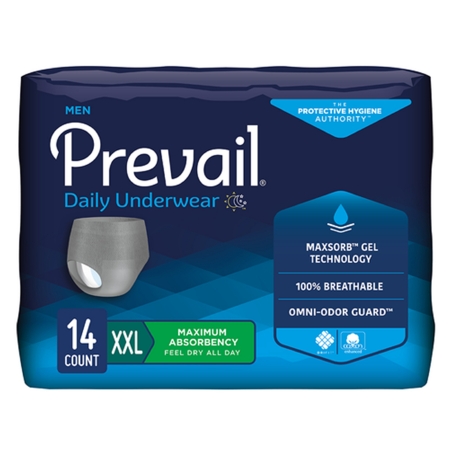 Prevail Men’s Daily Underwear 2X-Lg Heavy Absorbency Pull On