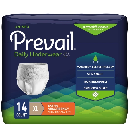 Prevail Daily Underwear X-Lg Moderate Absorbency Pull On w/ Tear