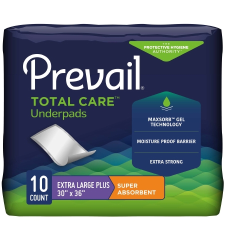 Prevail Total Care Underpad 30x36in Heavy Absorbency MaxSorb Gel