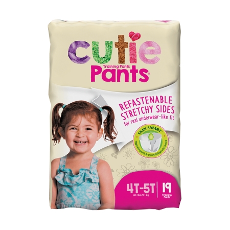 Female Toddler Training Pants Cutie Pants® Pull On with Tear Away Seams Size 4T