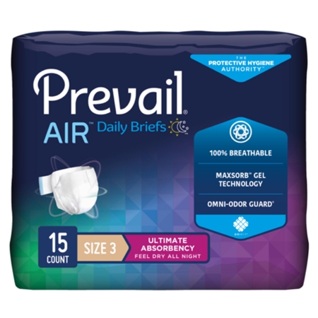 Prevail Air Plus Brief Size 3 Heavy Absorbency Microclimate Care