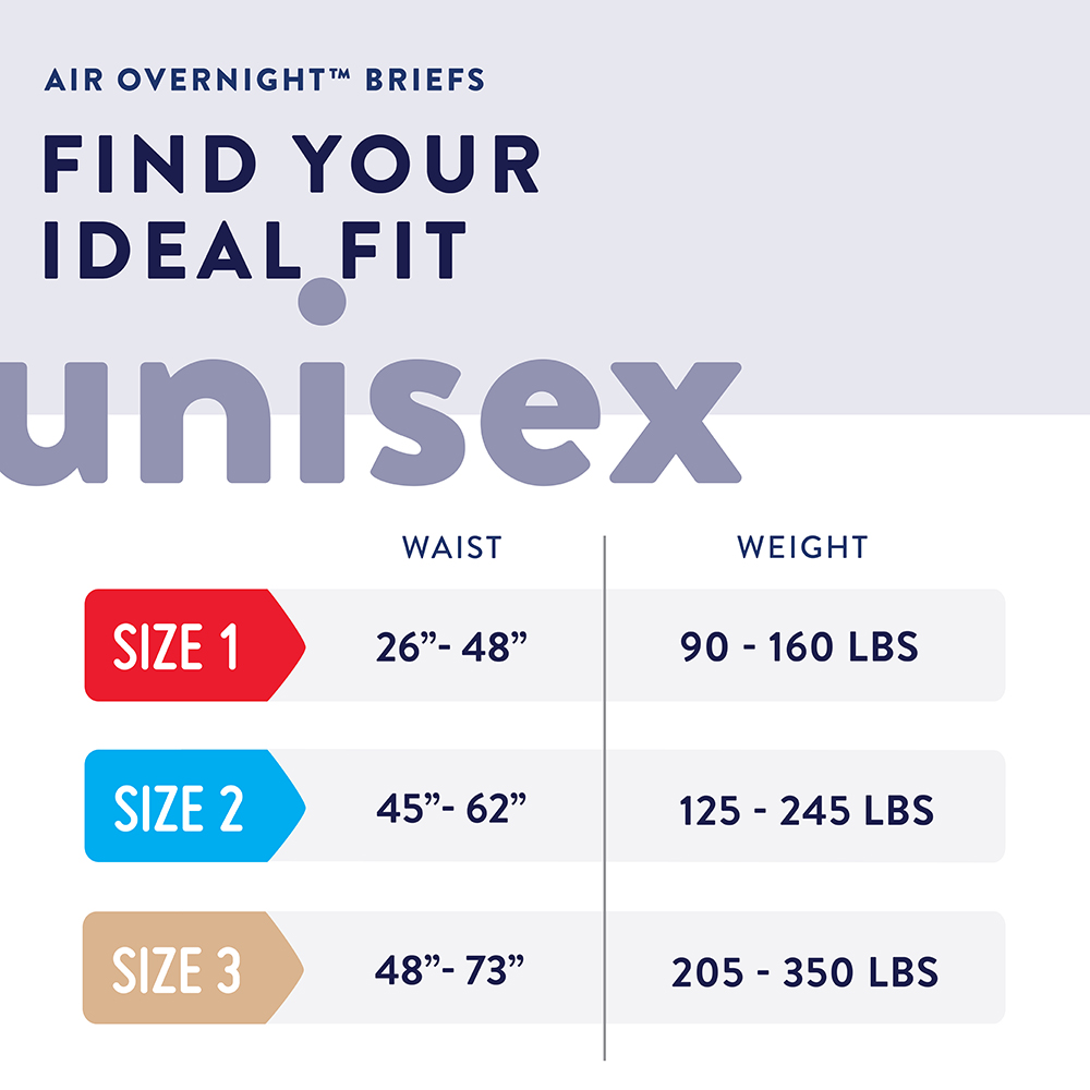 Prevail Air Overnight Brief Size 1/M Heavy Absorbency Breathable