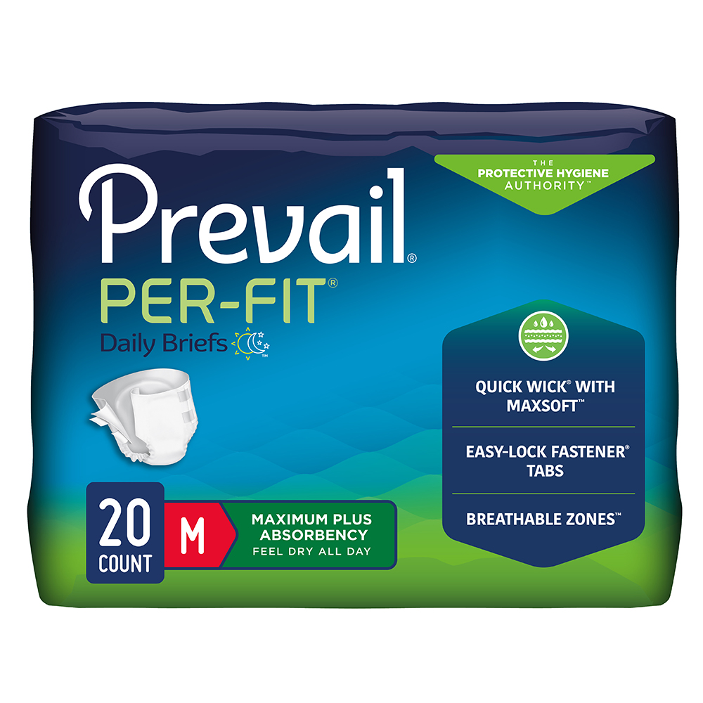 Prevail Per-Fit Incontinence Maximum Absorbency Adult Briefs, Medium