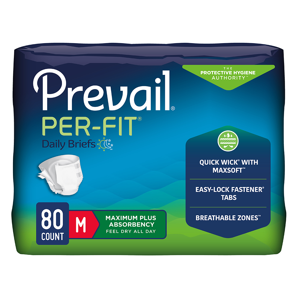 Prevail Per-Fit Incontinence Maximum Absorbency Adult Briefs, Medium