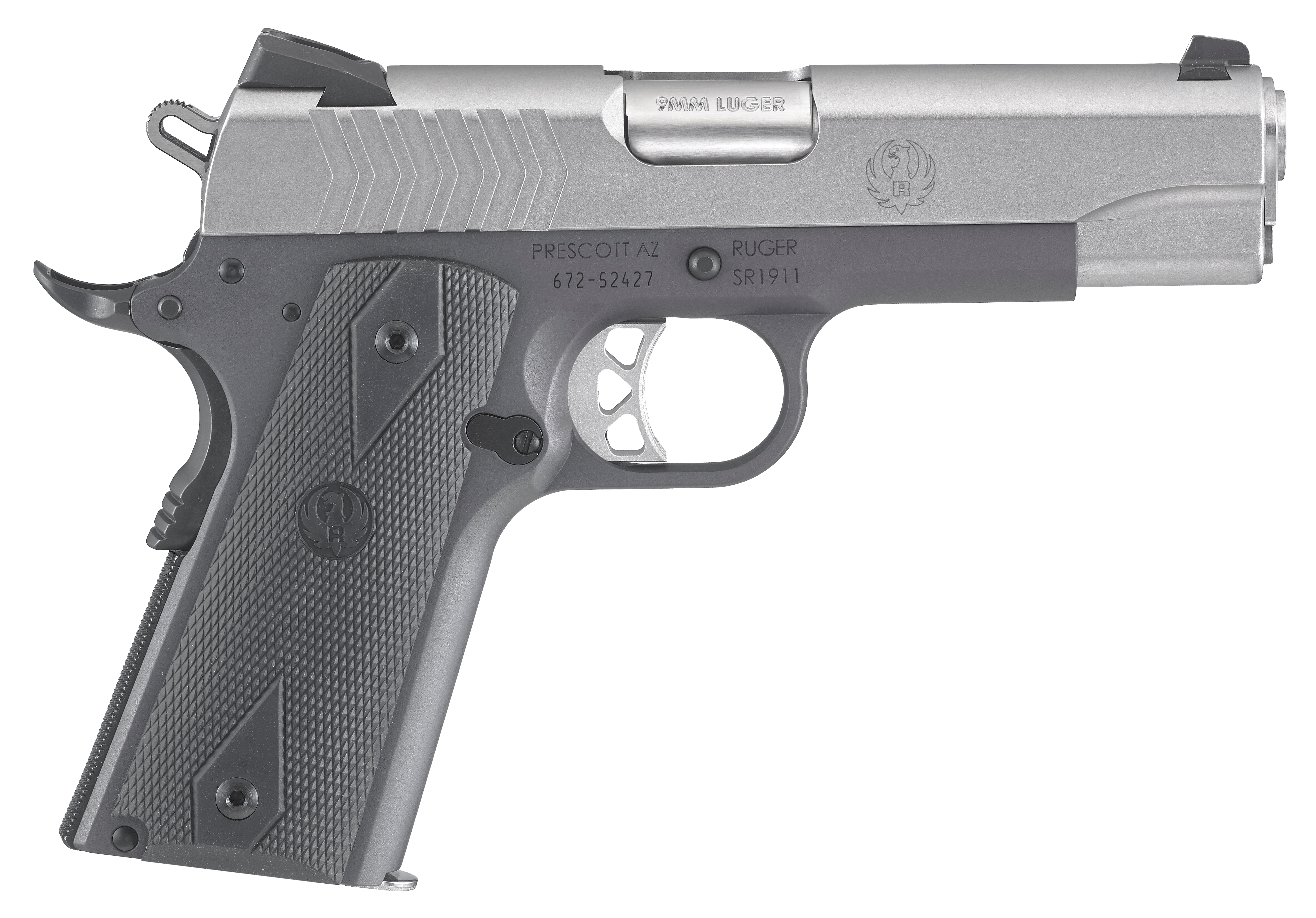 Ruger 6722 sr1911 commander-style 9mm luger 9+1 4.25" stainless steel ba...-img-0