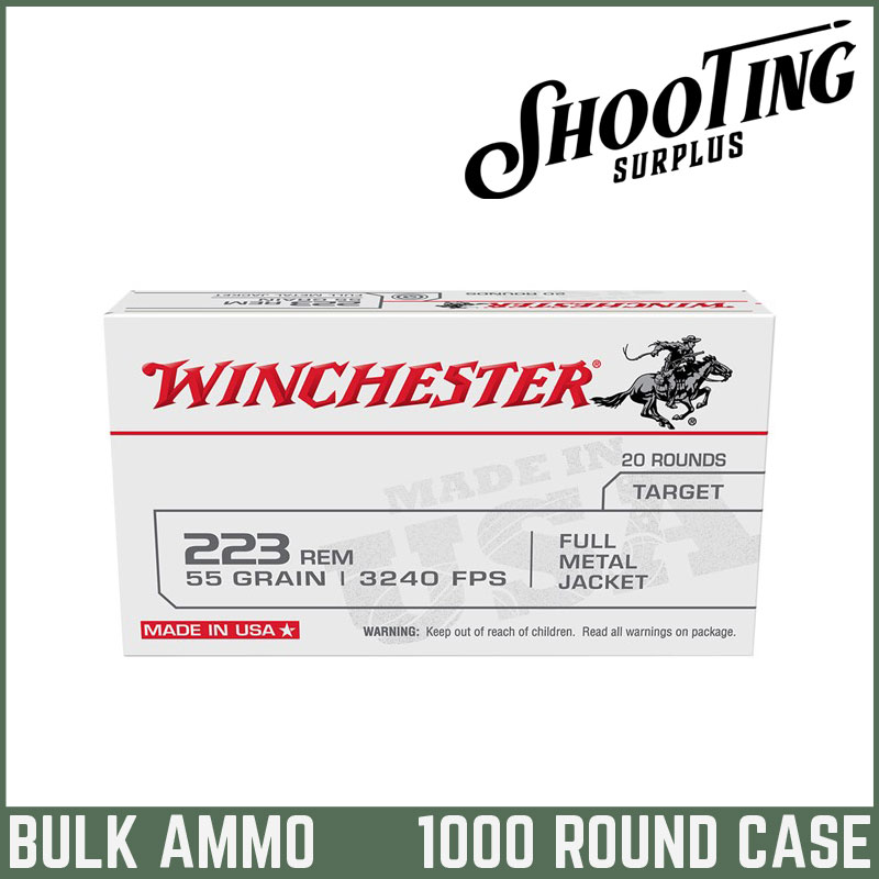 *FREE SHIPPING* Winchester USA Rifle Ammo 223 Remington Full Metal Jacket 55 Grain - CASE \ 1000 Rounds
